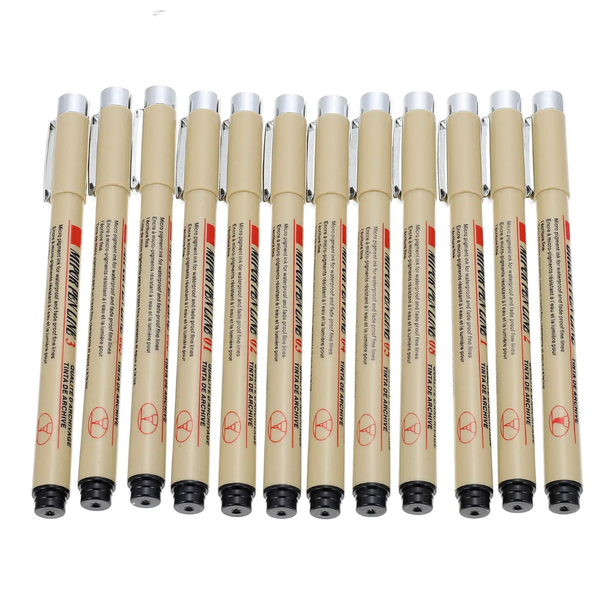 12pc Waterproof Drawing Pens Set – Sketching & Fine Liner Art Pens Fine Liner Pen Set PLUSH