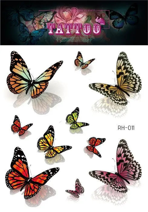 Purple Fairy Butterfly Glitter Temporary Tattoo Stickers