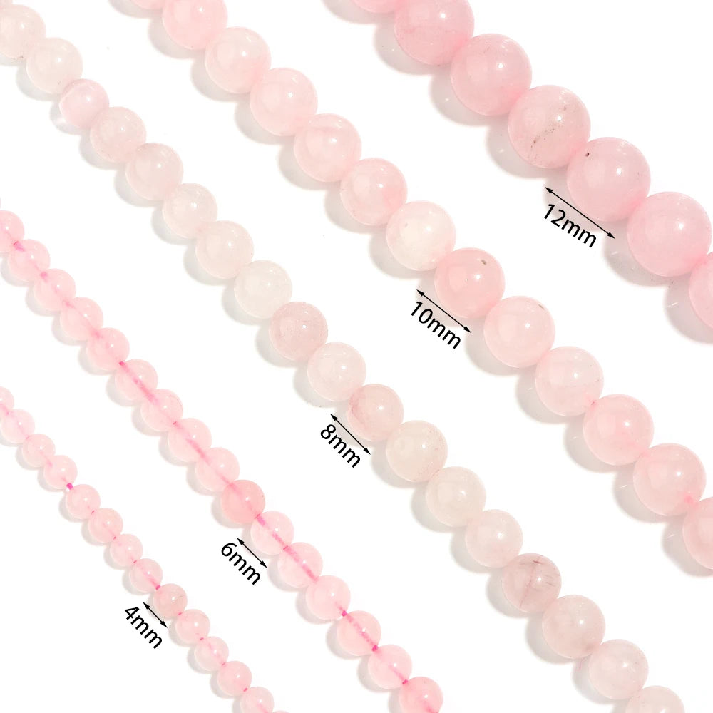 Natural Rose Quartz Round Spacer Beads – DIY Jewelry Making Stone Spacer Beads PLUSH