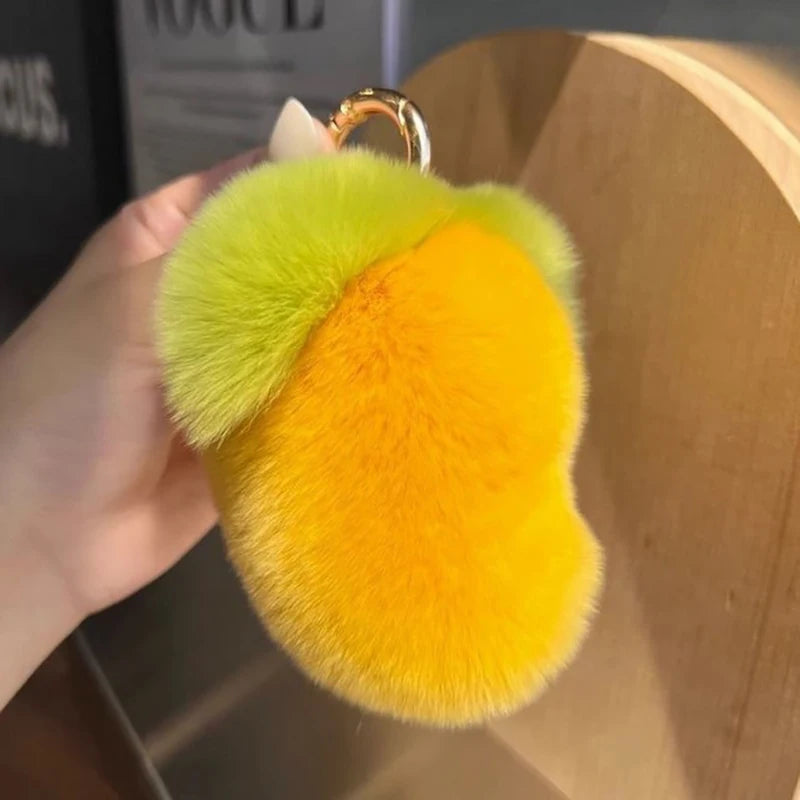 Tennis Ball Plush Keychain – Cute Cartoon Fur Bag Pendant Plush Keychain Charm PLUSH B10