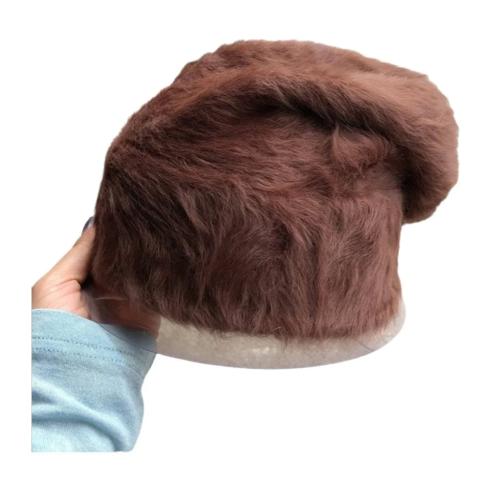 Women's Slouchy Knit Beanie Hat – Y2K Winter Thermal Skullcap Winter Knit Beanie PLUSH Brown