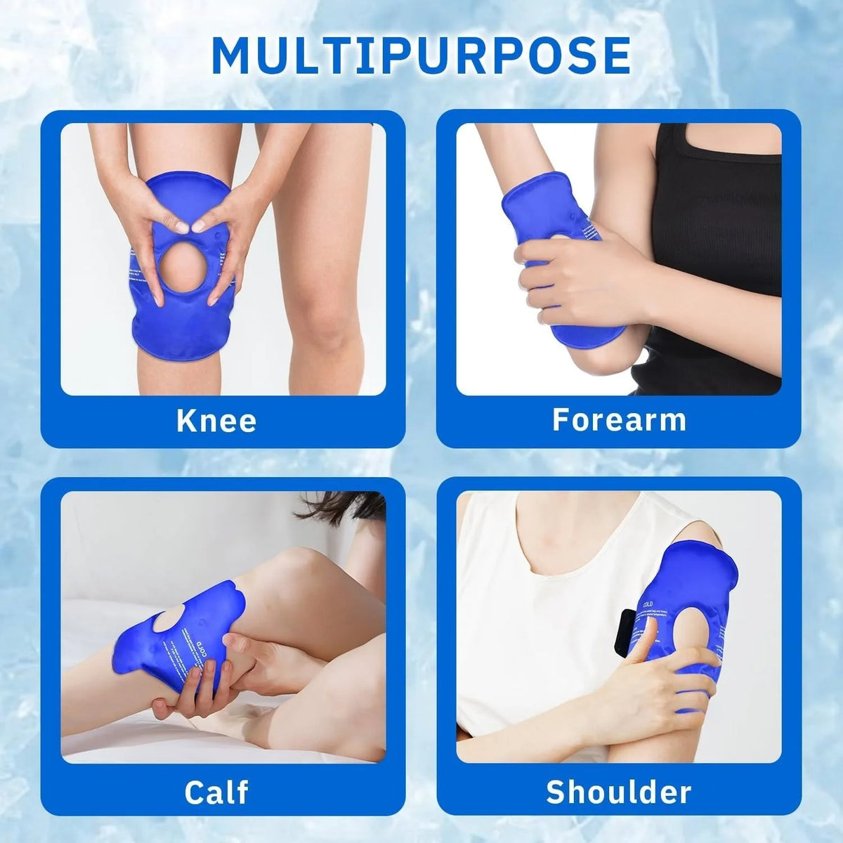 Reusable Gel Ice Wrap for Knee – Cold Compress & Strap Knee Ice Wrap PLUSH