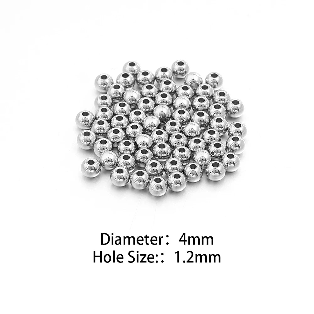 Silver Stainless Steel Big Hole Spacer Beads – DIY Jewelry Spacer Beads PLUSH 4mm hole1.2mm 100pcs
