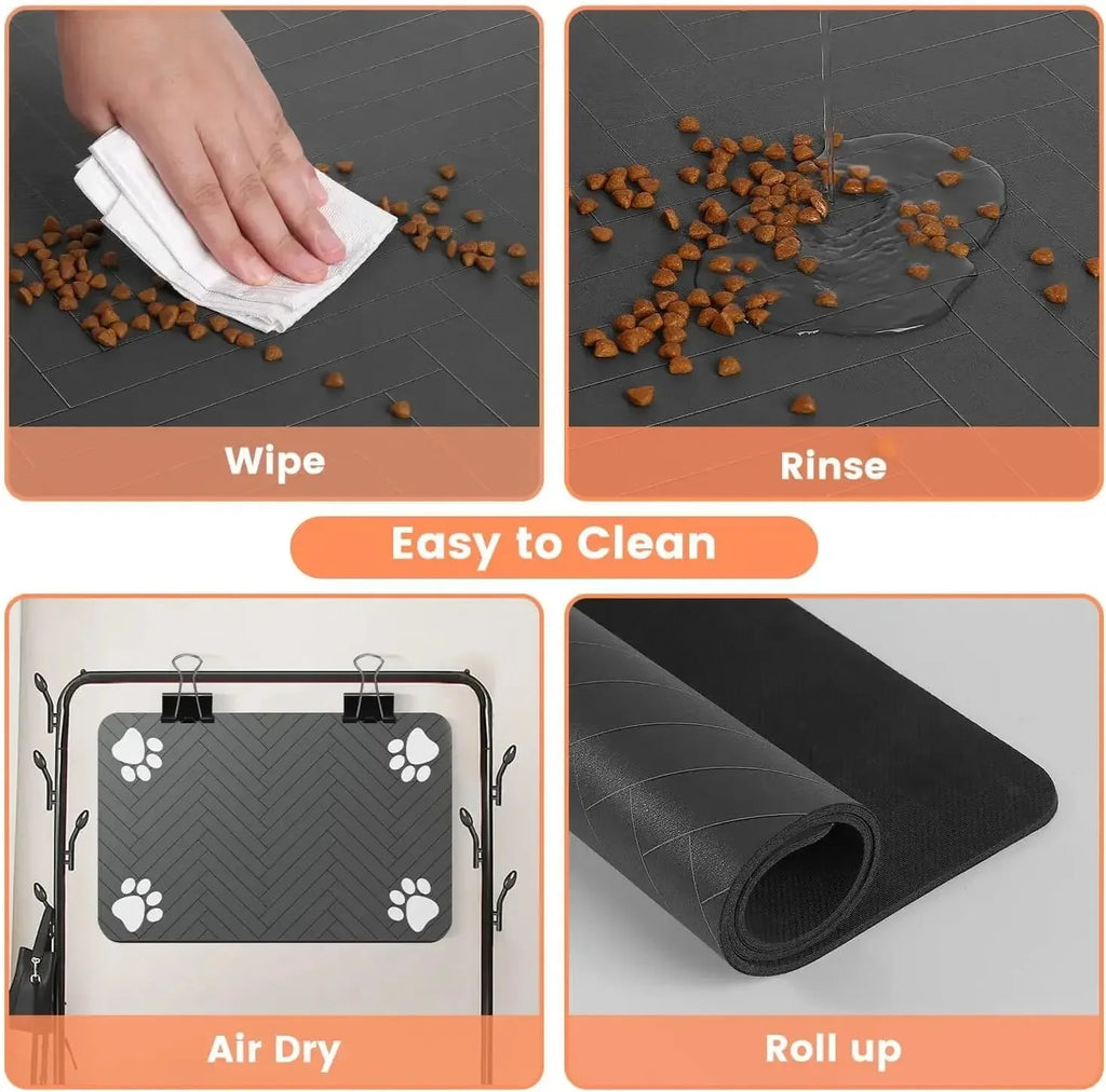 Absorbent Pet Feeding Mat – Non-Slip Waterproof Dog Cat Placemat Pet Feeding Mat PLUSH
