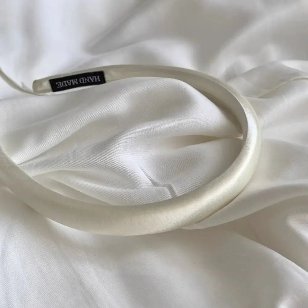 Silk Satin Headband Women – Korean Style Hair Hoop Satin Headband PLUSH beige