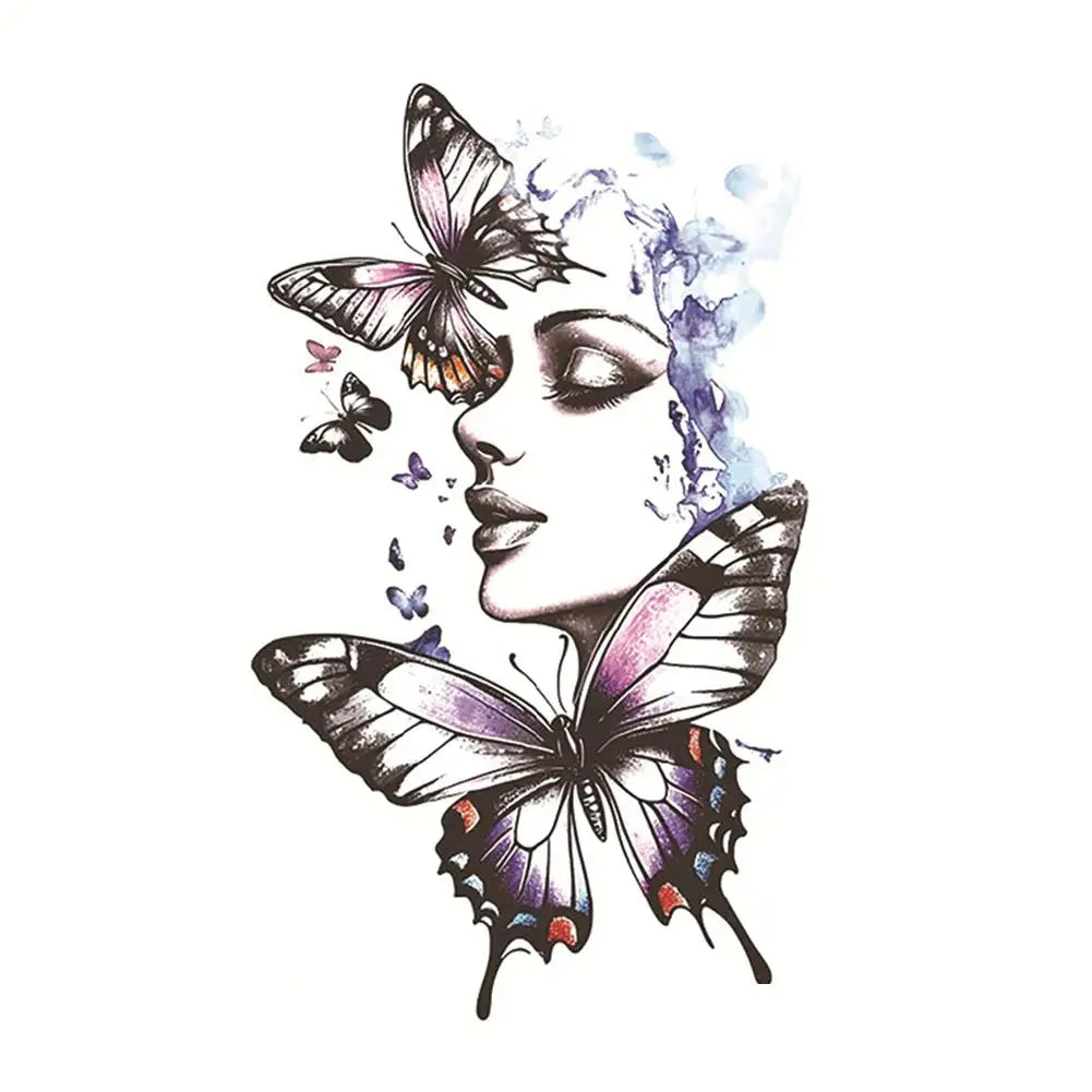 Colorful Butterfly Temporary Tattoo Stickers – Men & Women Temporary Tattoo Sticker PLUSH M CN