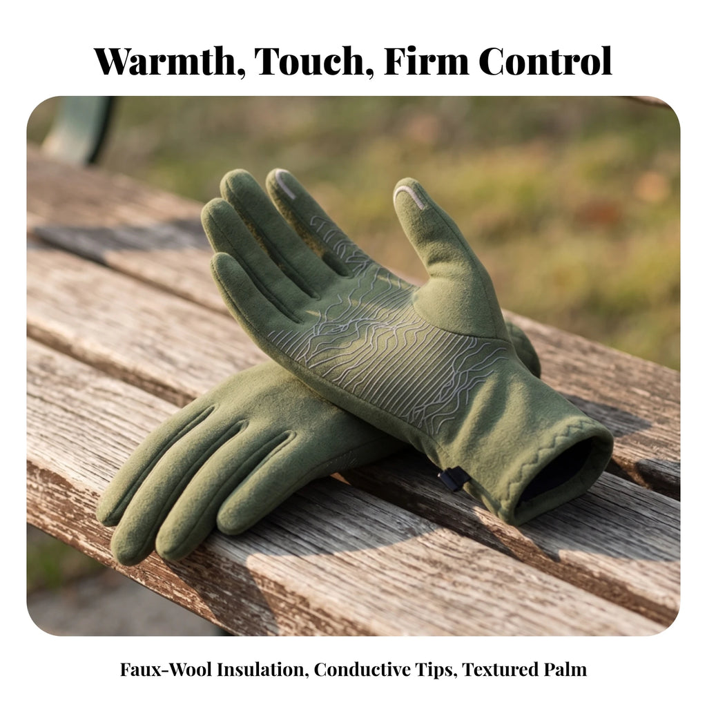 Touchscreen Winter Gloves with Grip – Lightweight & Warm Winter Knit Gloves PLUSH