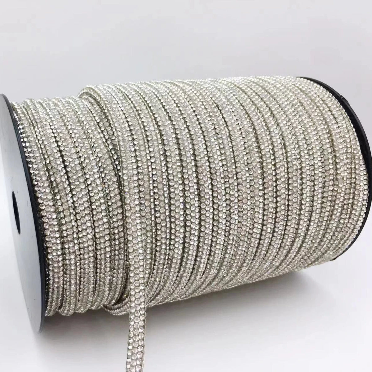 50 Yards 4mm Glass Rhinestone Rope Crystal Cord Trim – DIY Rhinestone Cord Trim PLUSH White 4mm 50yards