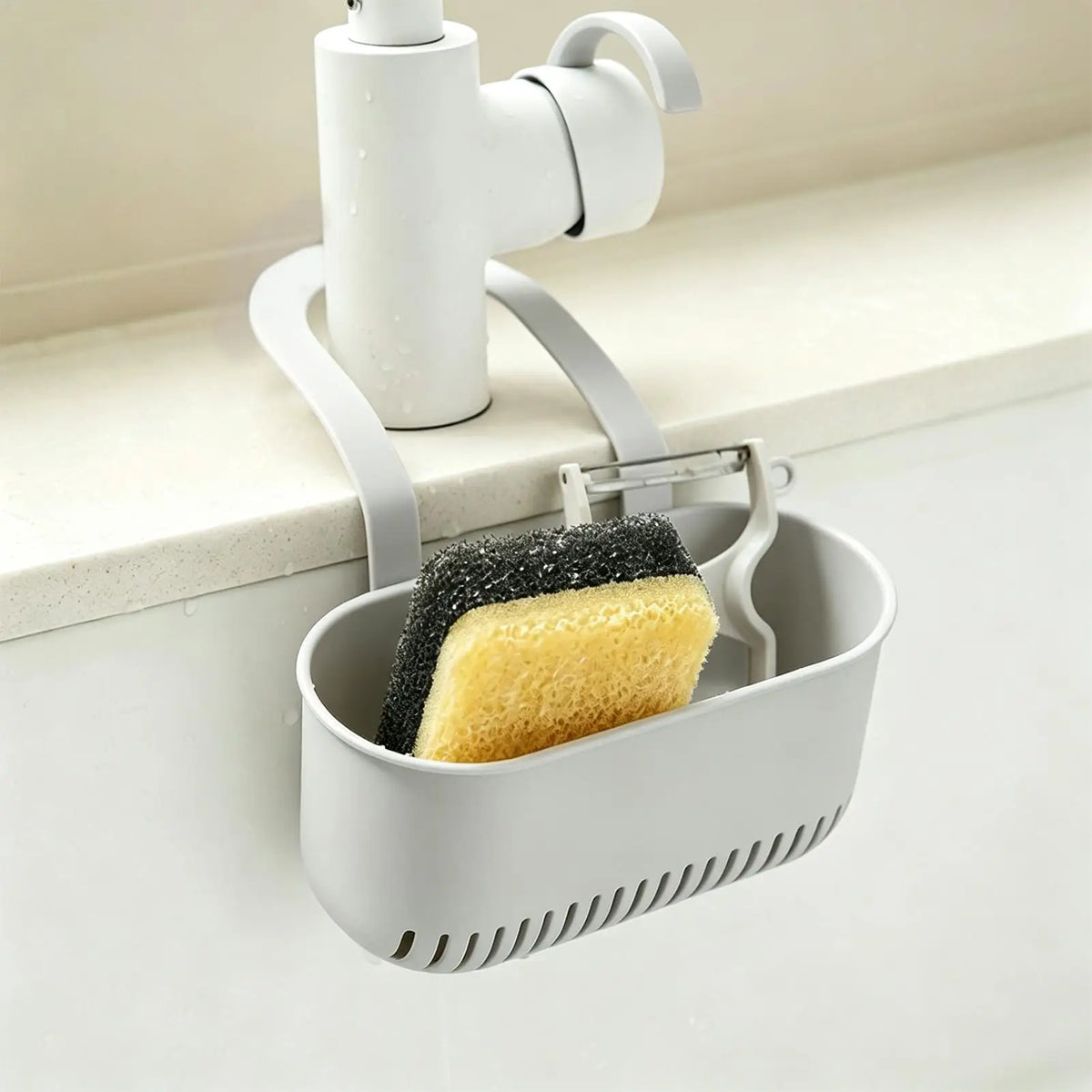 Over Faucet Sponge Holder – Sink Organizer & Drain Rack Sink Sponge Holder PLUSH