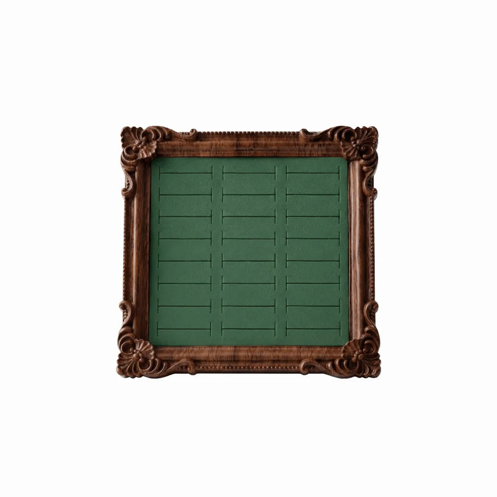 Vintage Gold Frame Wooden Ring & Jewelry Display Stand Jewelry Display Stand PLUSH Green A