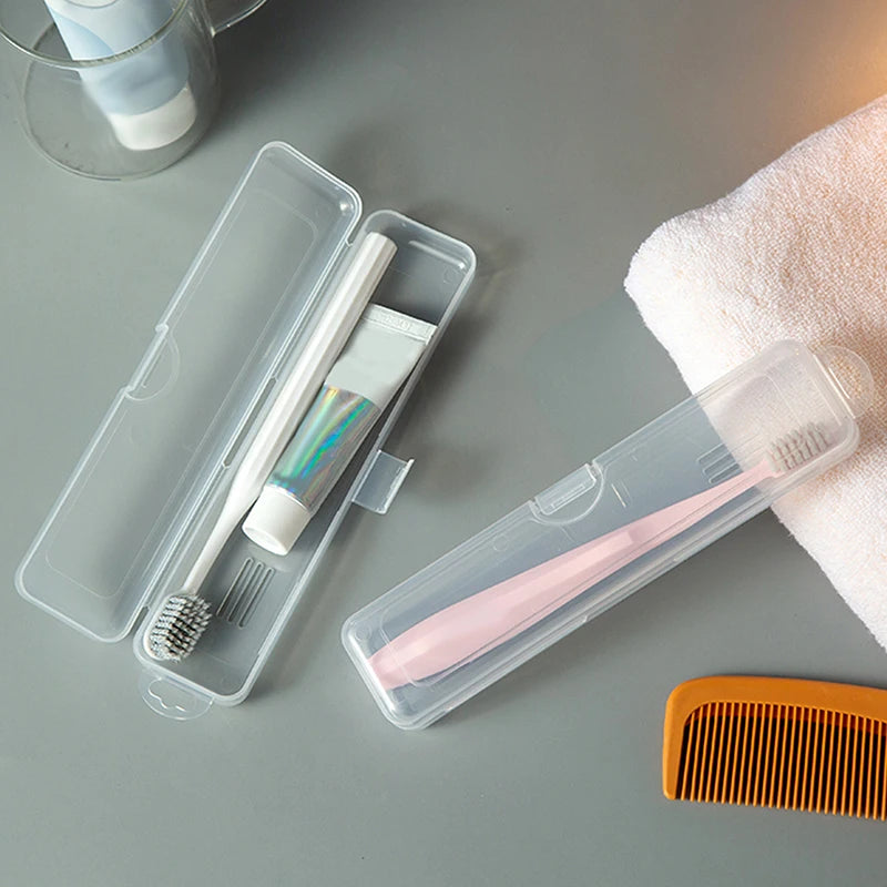 Transparent Travel Toothbrush Holder & Toothpaste Case Toothbrush Travel Case PLUSH