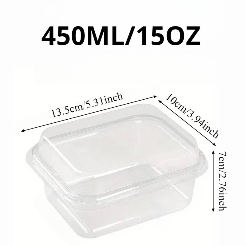 Transparent Disposable Cake Boxes with Lid – 5/15/25pcs Disposable Cake Box PLUSH 450ML-15OZ 5PCS