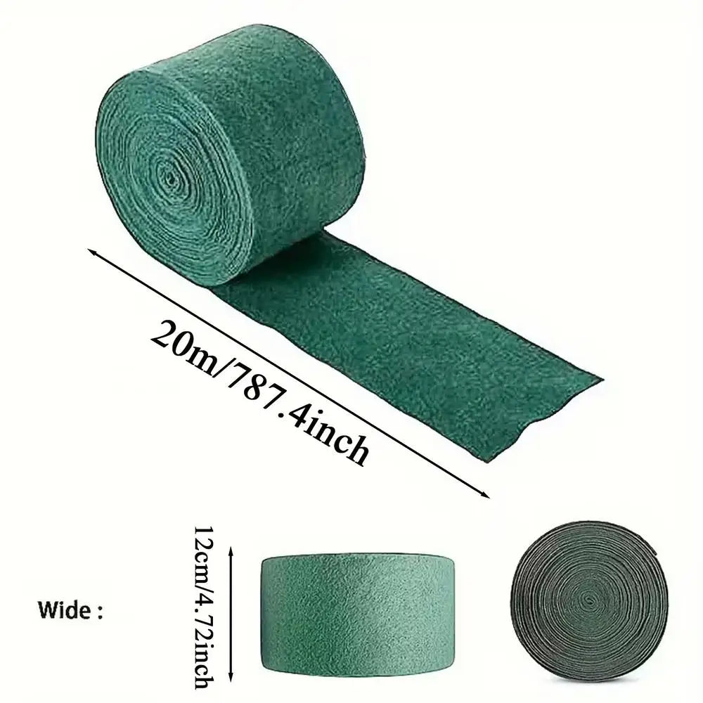 20m Tree Trunk Protection Wrap – Cold-Proof Garden Tape Tree Trunk Wrap PLUSH Green 20m