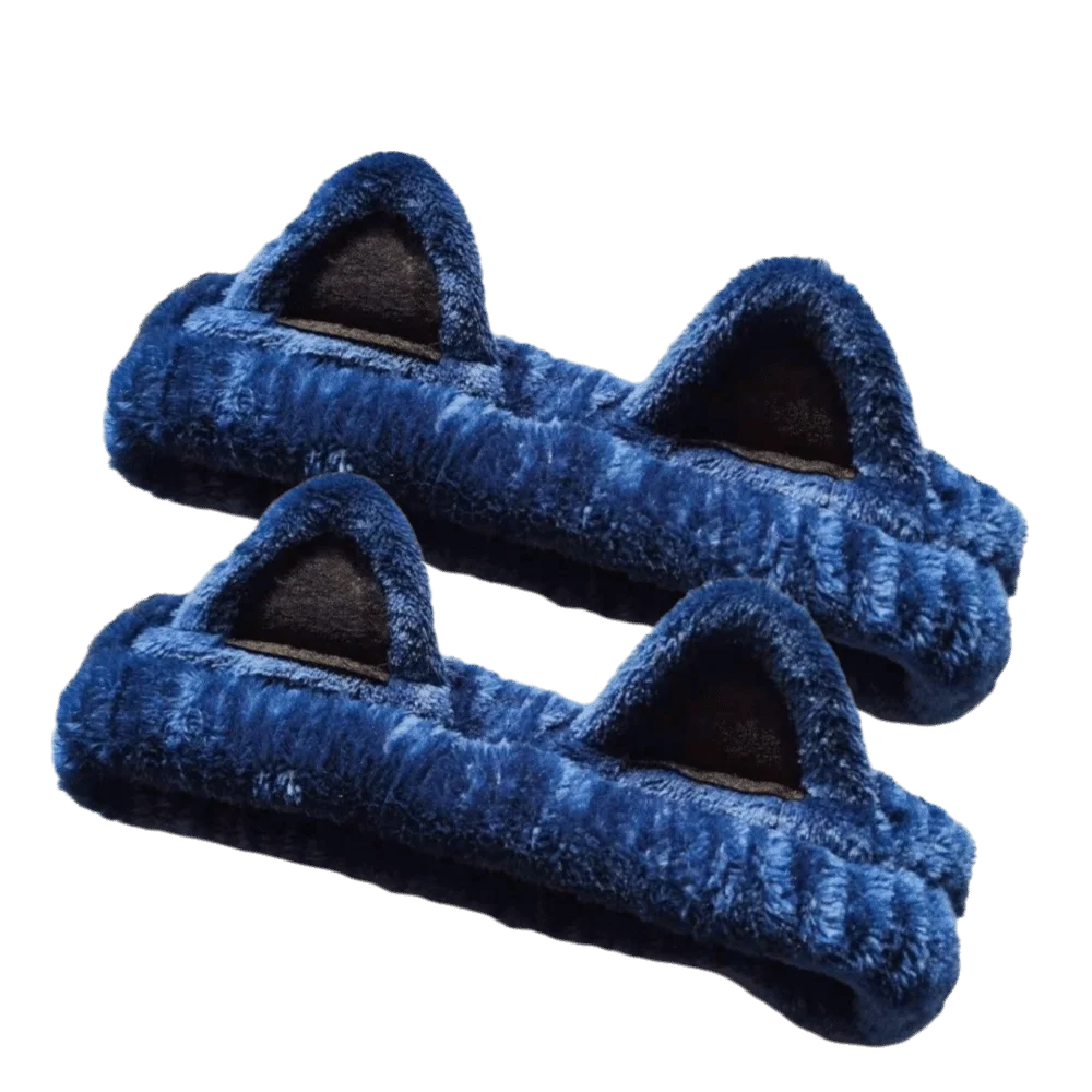 Fluffy Cat Ear Headband 2pcs Set – Soft Plush Couple Hairband Plush Hair Headband PLUSH Royal Blue
