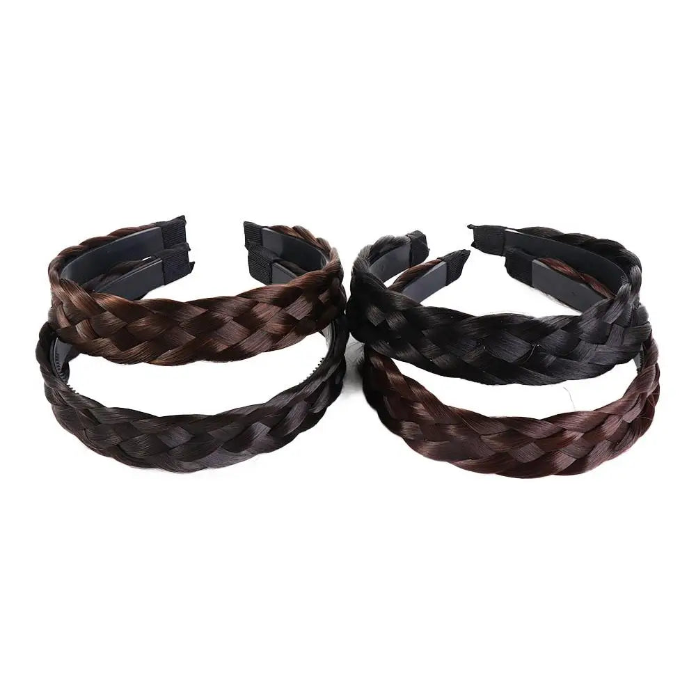 Wide Twist Braided Wig Headband for Women – Korean Style Hair Headband PLUSH