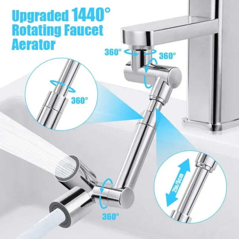 1080° Swivel Faucet Aerator Extender – 2 Spray Modes Faucet Aerator Extender PLUSH