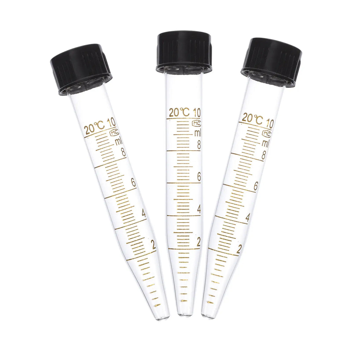 3-Pack 10mL Glass Centrifuge Tubes with Screw Caps | Graduated Lab Centrifuge Tubes PLUSH