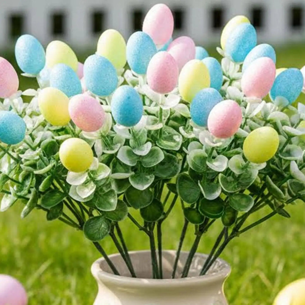 6pcs Easter Egg Branch Stems | Faux Spring Vase Decor DIY Seasonal Faux Stems PLUSH