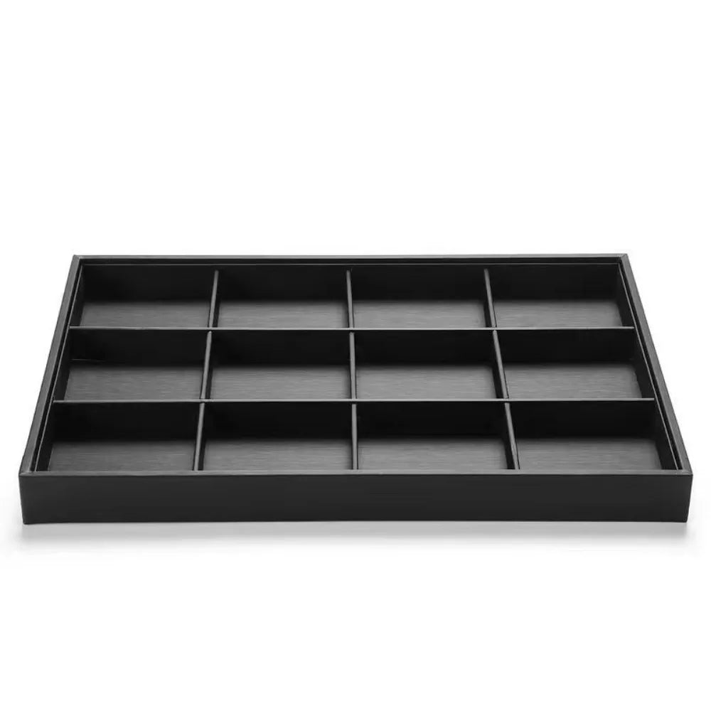 Stackable PU Leather Jewelry Display Tray – Multi-Compartment Jewelry Display Tray PLUSH Style 5