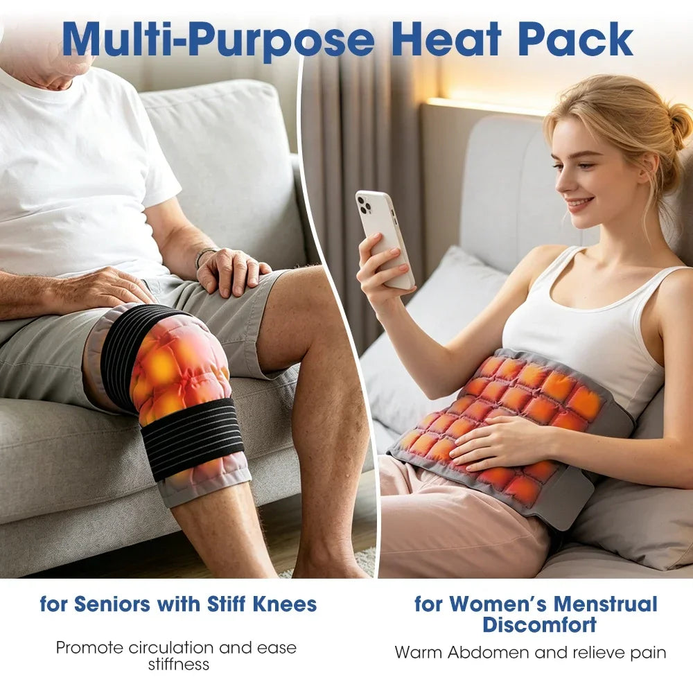 2-in-1 Reusable Hot & Cold Knee Wrap | Adjustable Gel Ice Pack Hot Cold Therapy Wrap PLUSH