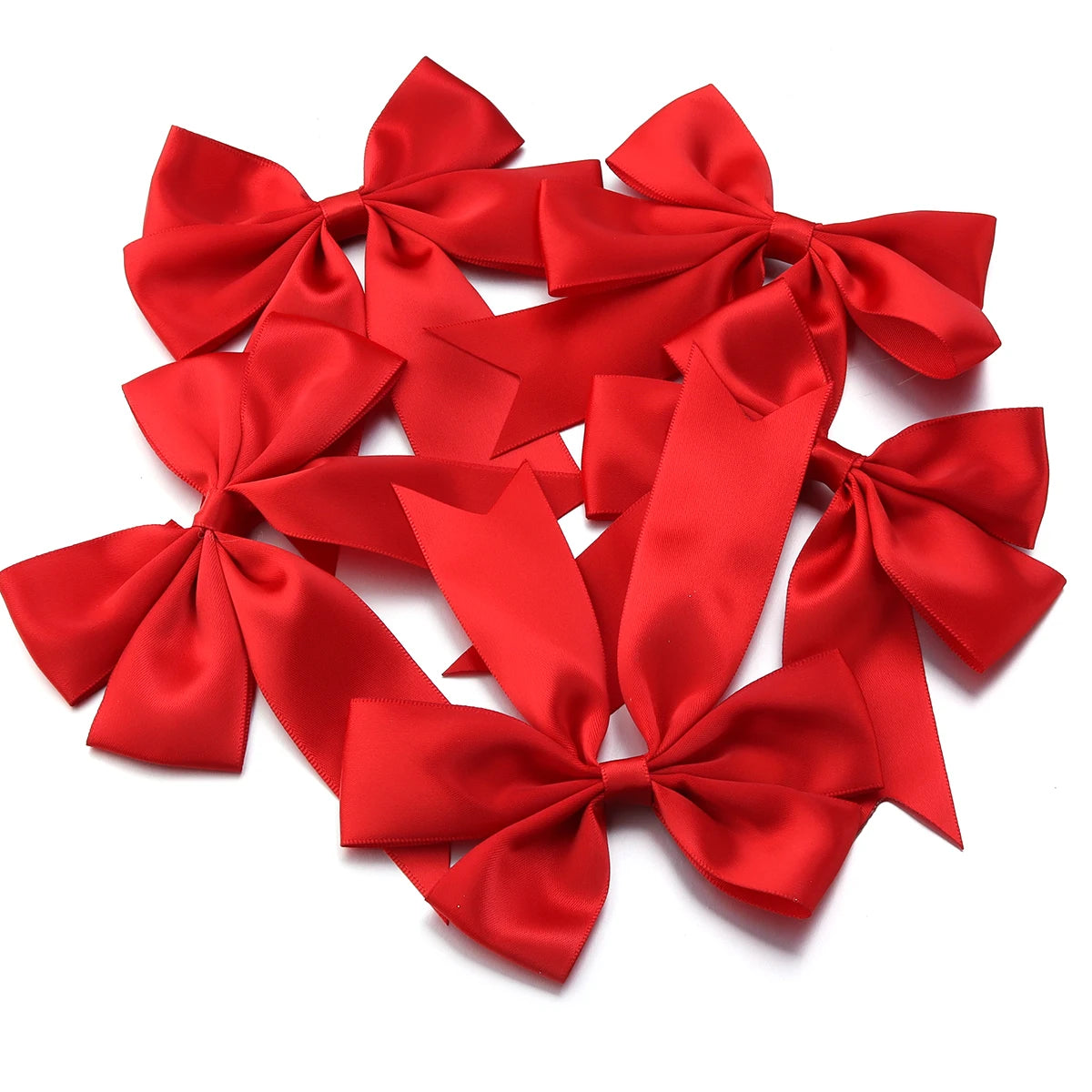 4pcs Satin Swallowtail Bows – DIY Jewelry & Hair Accessories Satin Hair Bows PLUSH red 12x13cm