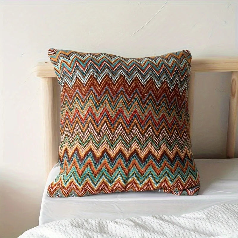 Bohemian Knit Pillow Cover 45x45cm – Striped Cushion Case Knit Pillow Cover PLUSH