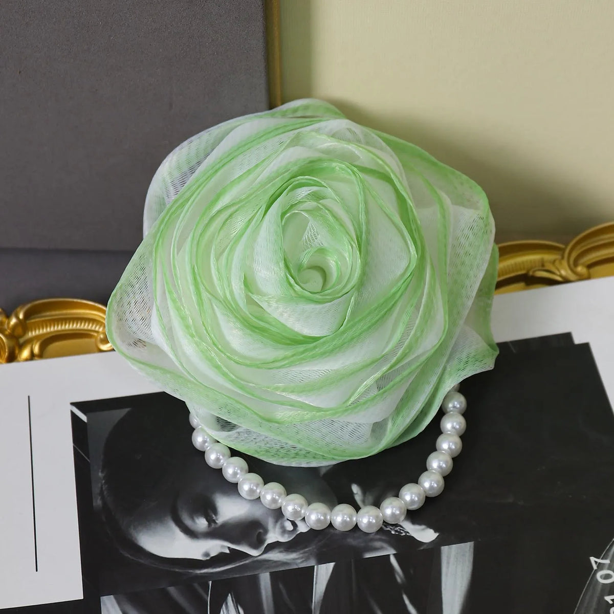 Pearl Rose Exfoliating Bath Sponge – Foaming Mesh Scrubber Bath Mesh Scrubber PLUSH Green
