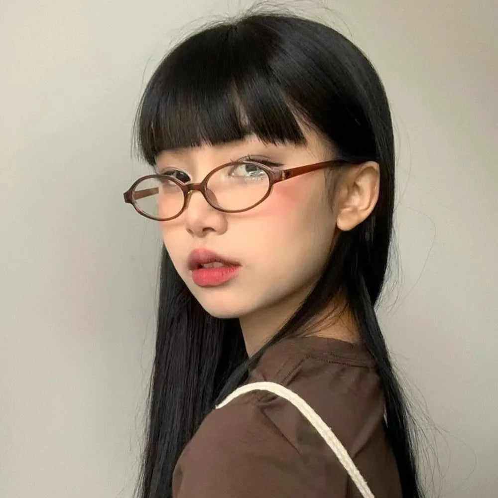 Y2K Blue Light Blocking Oval Glasses – Retro Unisex Eyewear Blue Light Glasses PLUSH