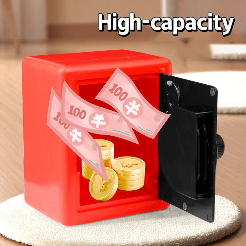 Kids Combination Lock Piggy Bank – Mini Password Coin Safe Box Kids Coin Safe PLUSH