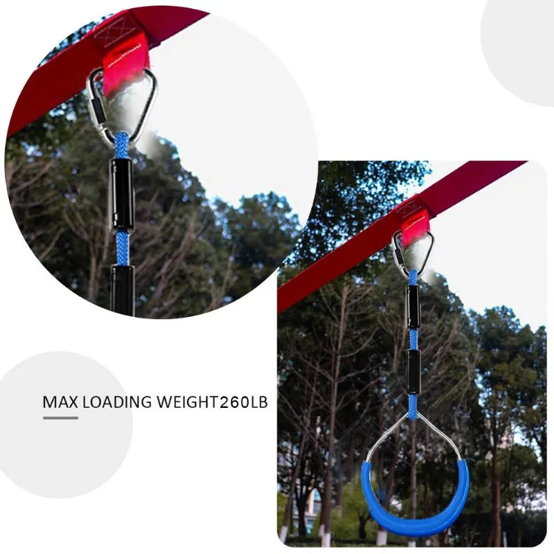 Kids Outdoor Gymnastics Swing Rings Set of 3 – Adjustable Kids Swing Rings PLUSH