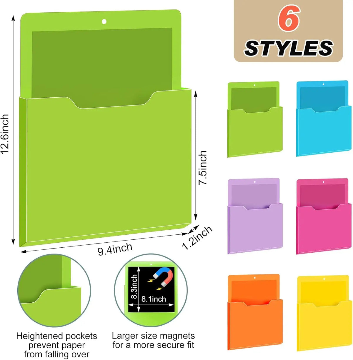 Magnetic Wall Mounted File Box & Document Organizer Rack Wall File Organizer PLUSH