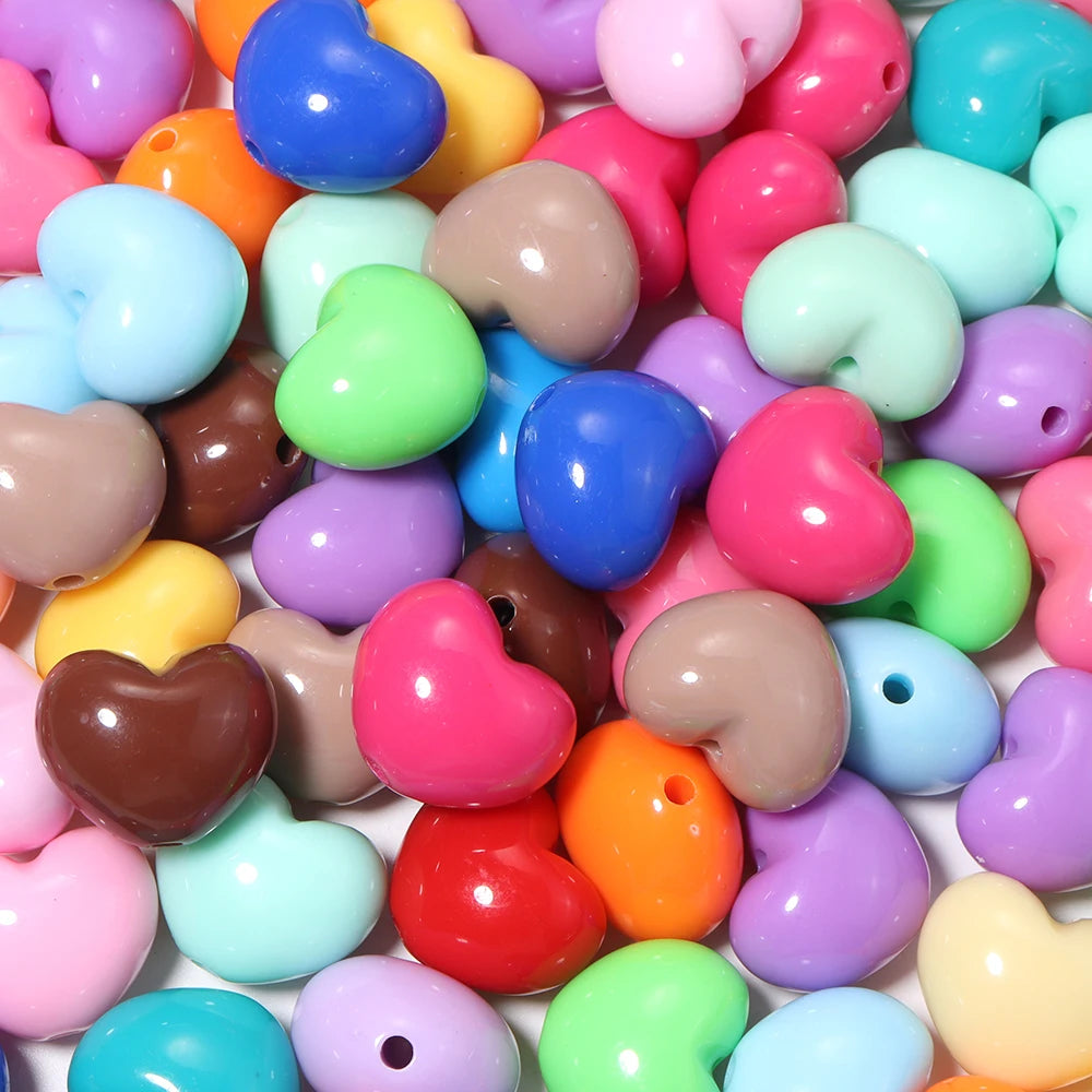 10pcs Heart Acrylic Spacer Beads – DIY Jewelry Making Acrylic Spacer Beads PLUSH