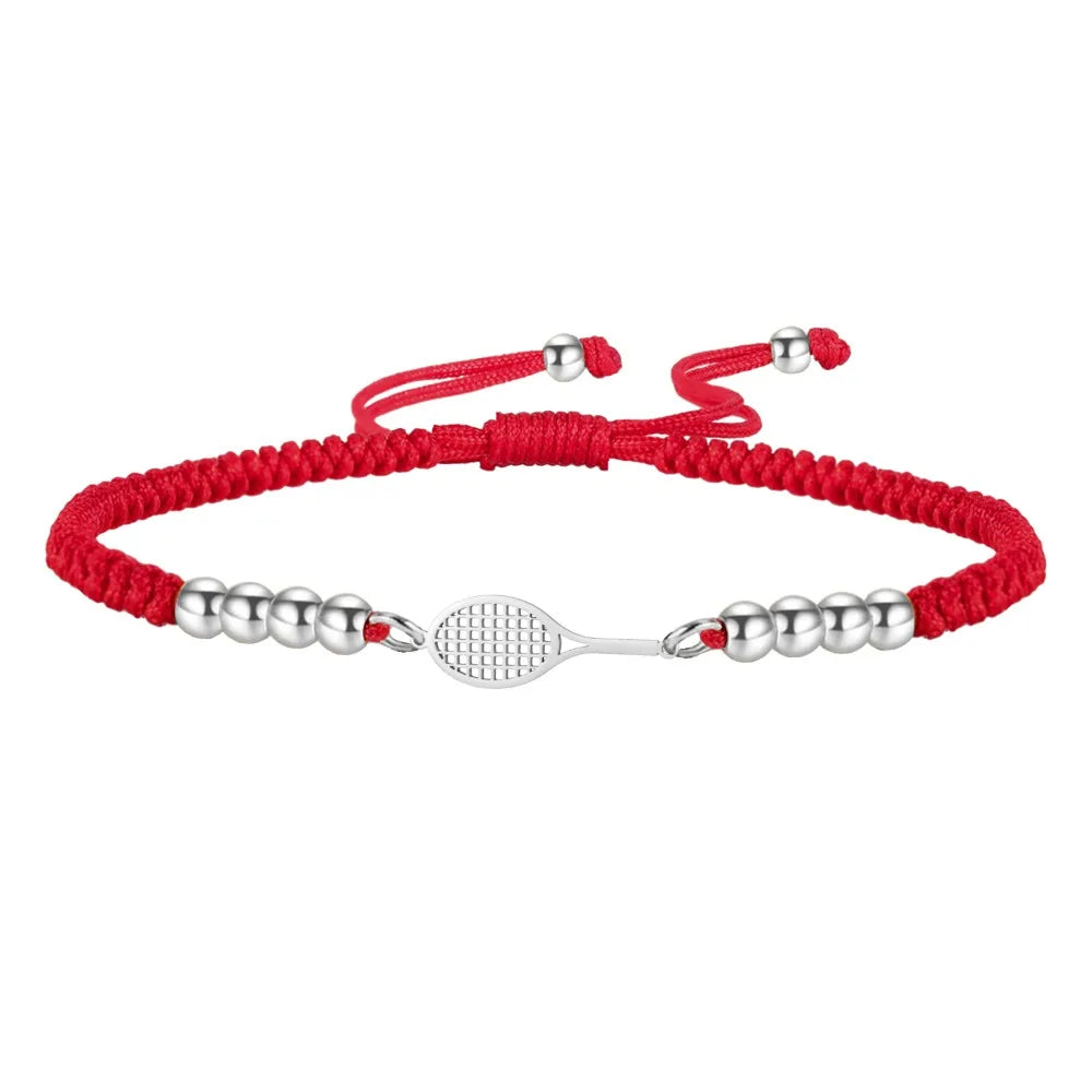 Tennis Racket Bracelet – Stainless Steel Sport Bangle Sport Chain Bracelet PLUSH Style 11