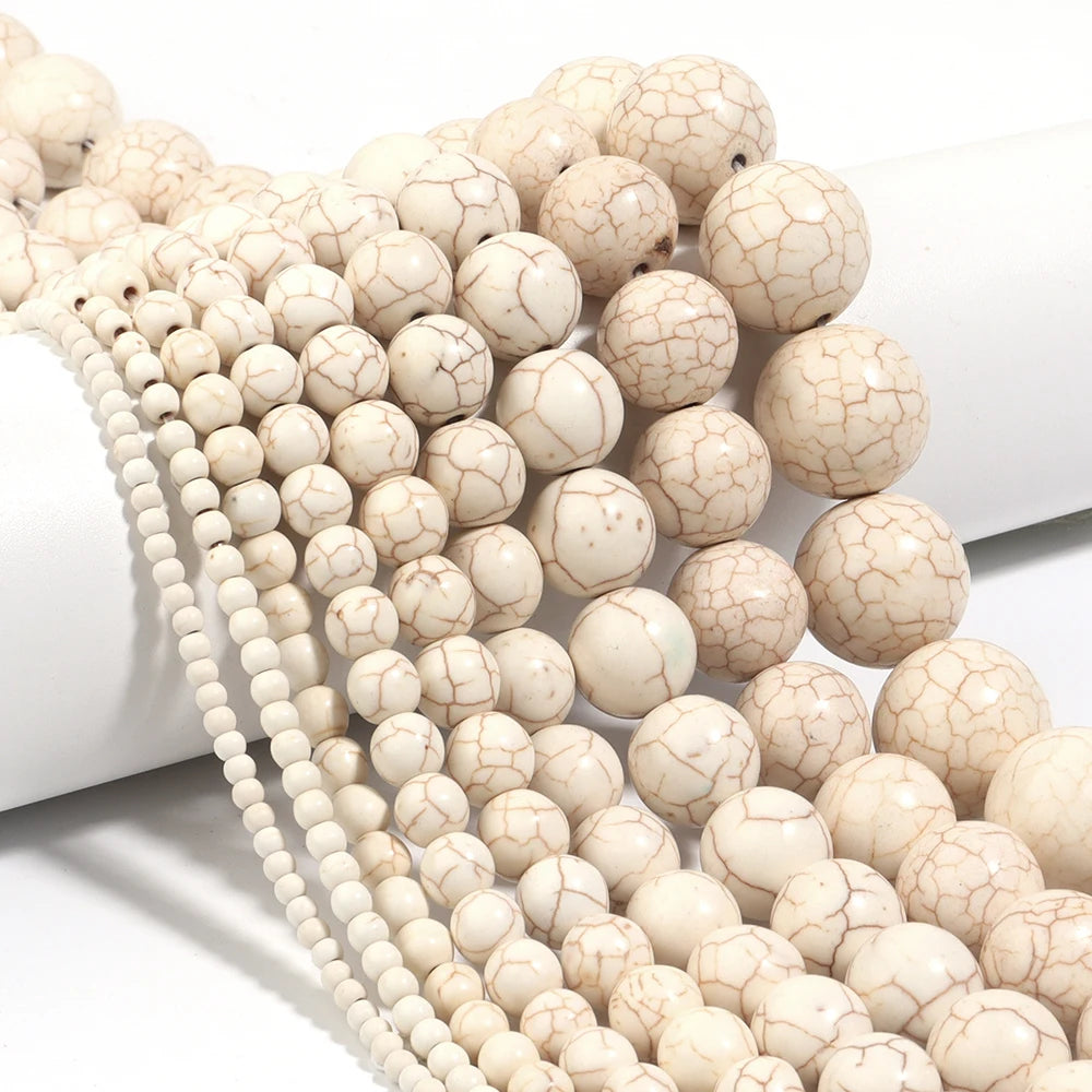 White Turquoise Stone Beads 3-20mm | DIY Jewelry Making Stone Jewelry Beads PLUSH