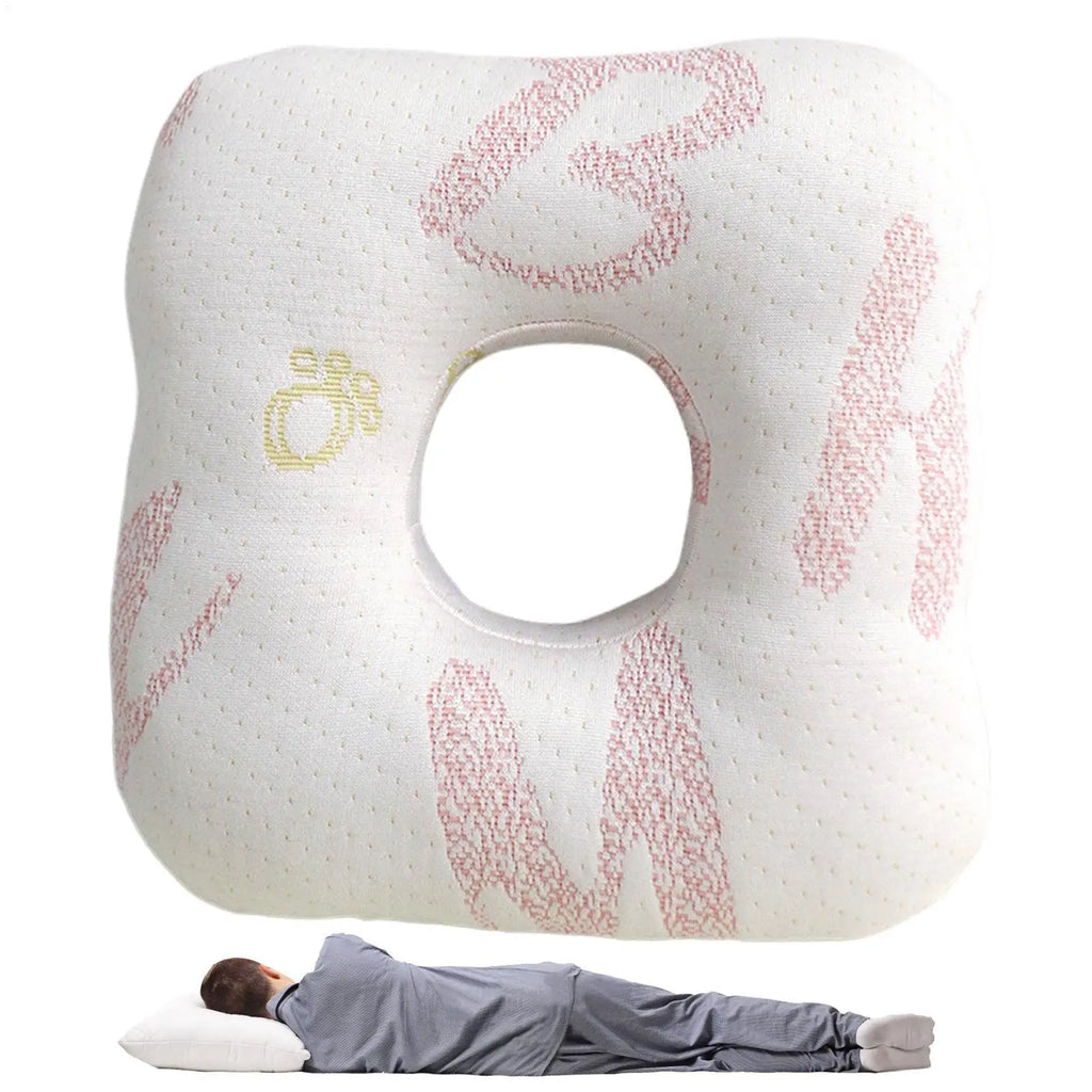 Memory Foam Ear Hole Pillow for Side Sleepers – Portable Memory Foam Pillow PLUSH