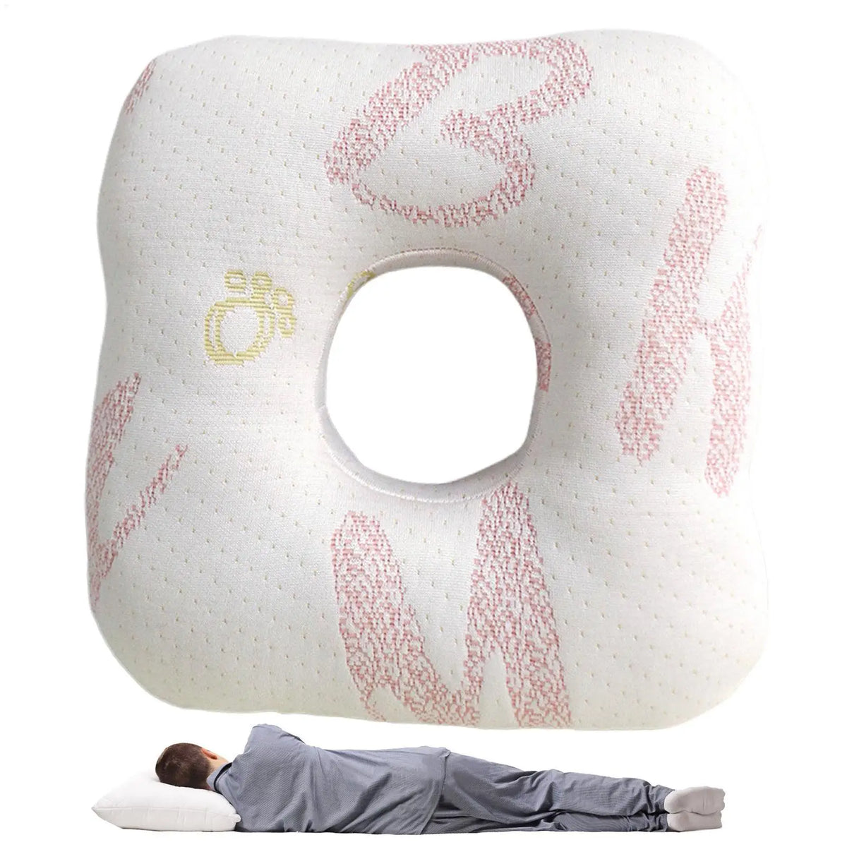 Memory Foam Ear Hole Pillow for Side Sleepers – Portable Memory Foam Pillow PLUSH