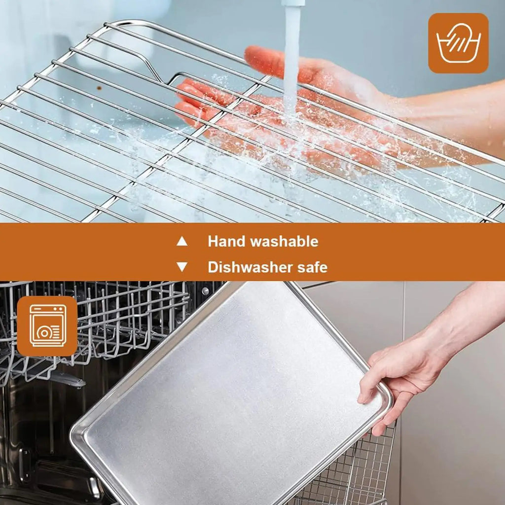 Stainless Steel Baking Tray with Removable Cooling Rack Set Baking Pan Set PLUSH