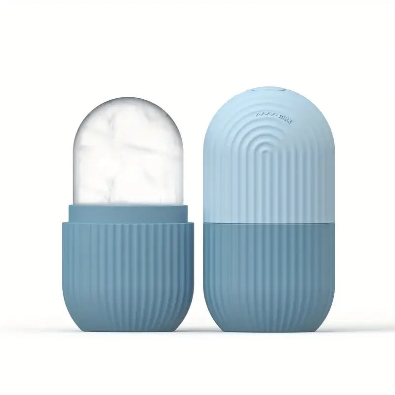Silicone Ice Ball Face Massager – Contouring Eye Roller Tool Facial Massage Tool PLUSH Blue