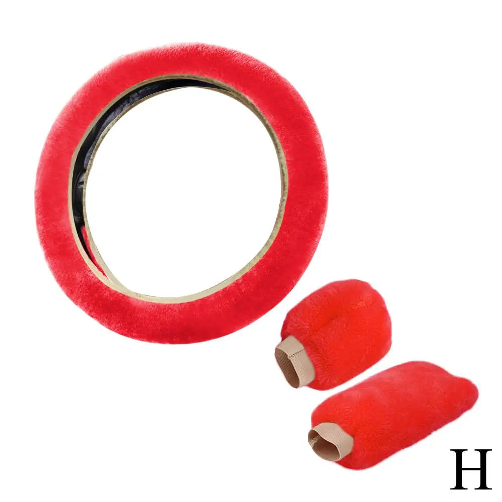 Plush Winter Car Steering Wheel Cover Set – Non-Slip Soft Steering Wheel Cover PLUSH H