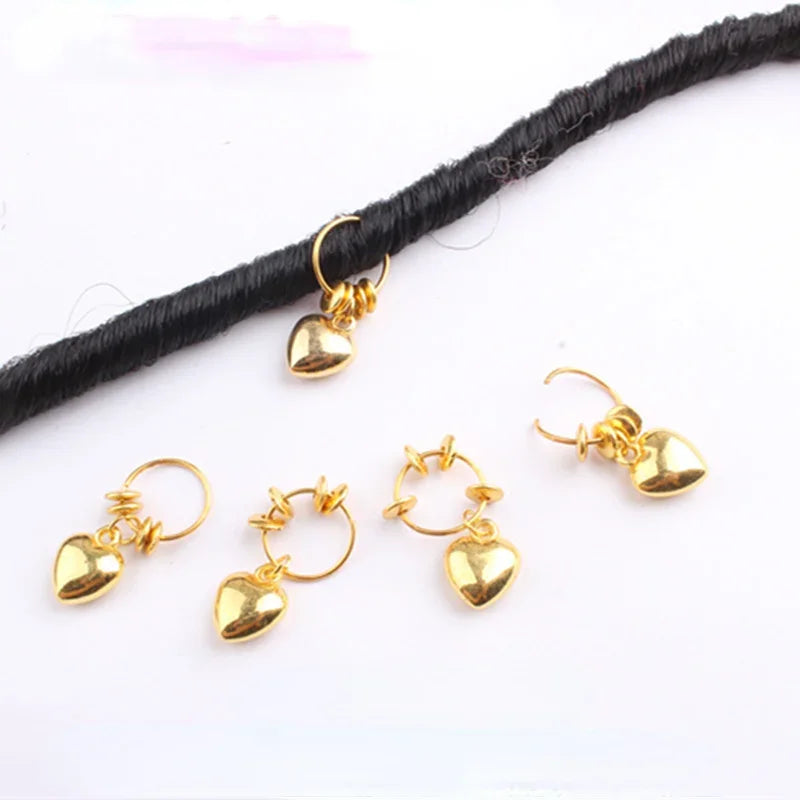 5pcs Hollow Flower Hair Cuffs – Dreadlock Braid Rings & Tubes Hair Braid Cuffs PLUSH 5pcs LQ622-2