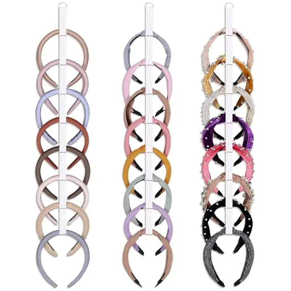 Wall-Mounted Headband Organizer – 8-Slot Holder, 3-Pack Headband Storage Holder PLUSH