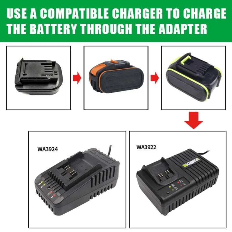Worx 4-Pin to 5-Pin 20V Li-ion Battery Adapter Converter Battery Adapter Converter PLUSH