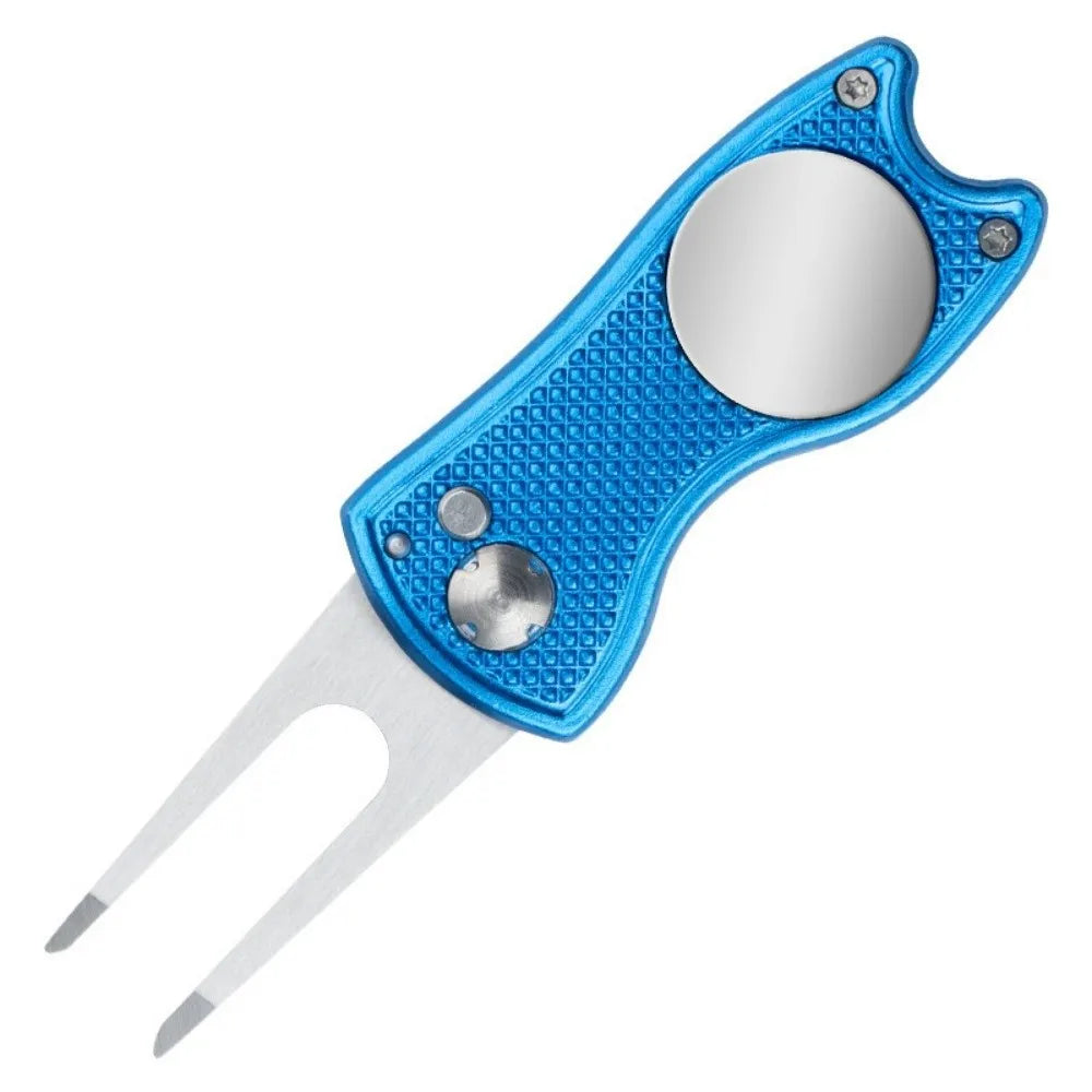 Foldable Golf Divot Repair Tool with Magnetic Ball Marker Golf Divot Tool PLUSH Blue