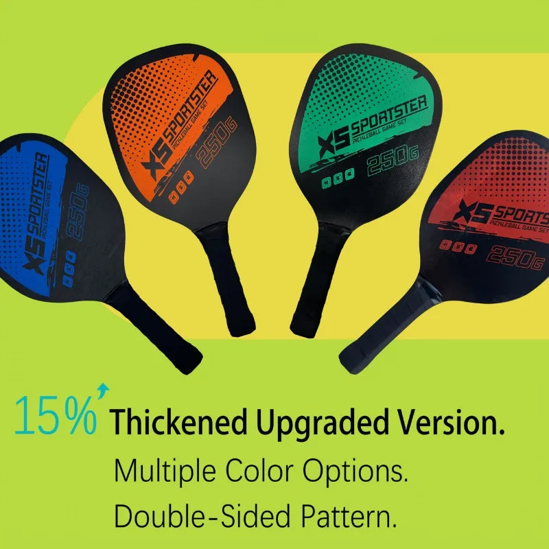 Pickleball Set 2 Paddles 4 Balls & Bag – Beginner Outdoor Kit Pickleball Set PLUSH