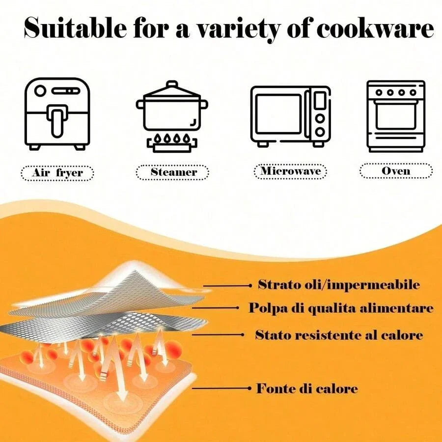 50–200pcs Disposable Rectangle Air Fryer Liner Baking Paper Mats Air Fryer Liner Paper PLUSH