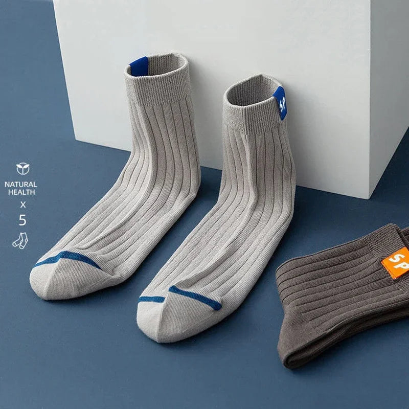 Men's Breathable Microfiber Tube Socks 5-Pack – Striped Men's Tube Socks PLUSH