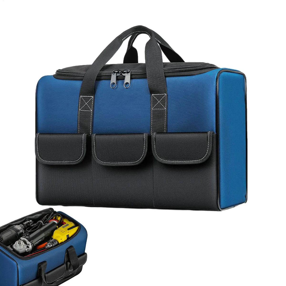 Large Waterproof Tool Bag – Multi-Pocket Electrician Pouch Tool Storage Bag PLUSH