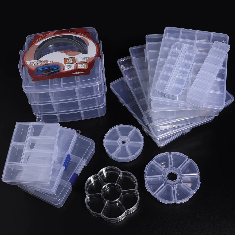 Transparent Plastic Jewelry Organizer Box | Adjustable Storage Jewelry Organizer Box PLUSH