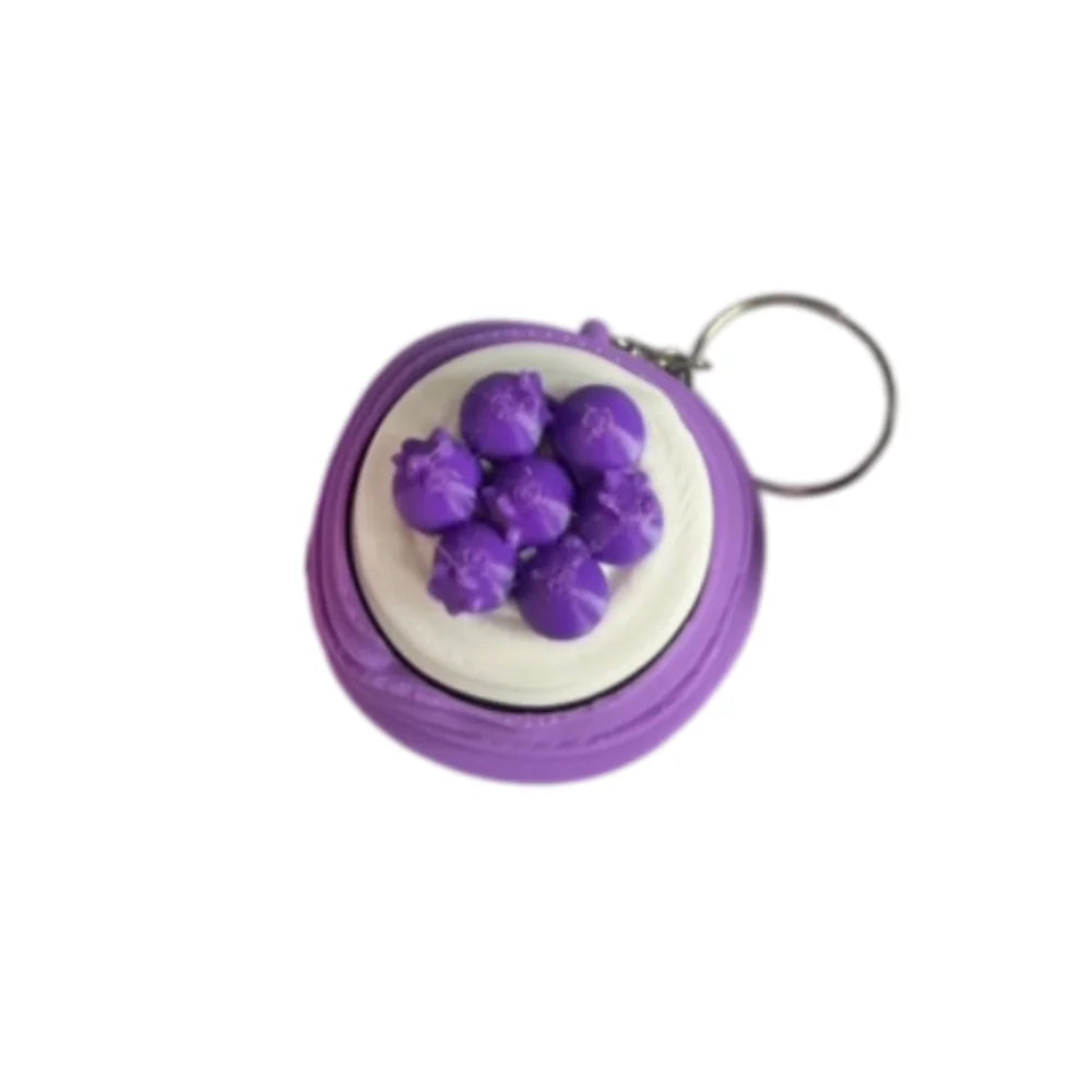 3D Printed Clicker Keychain – Push Button Fidget Bag Charm Fidget Keychain Charm PLUSH Blueberry