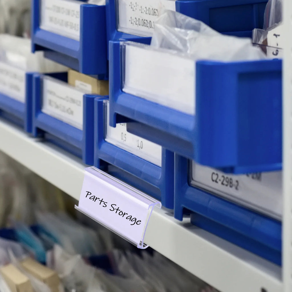 30-Set Clear Wire Shelf Label Holders for Retail & Storage Shelf Label Holders PLUSH